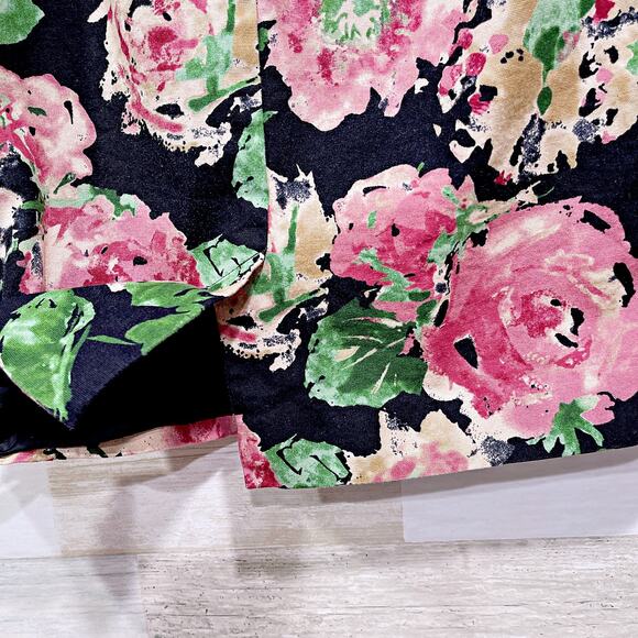 Talbots Floral Pencil Skirt Stretch Cotton Lined Career Work Womens 2P 2 Petite - Picture 4 of 7